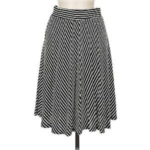 Anthropologie Black & White Striped Knit Skirt Size XS